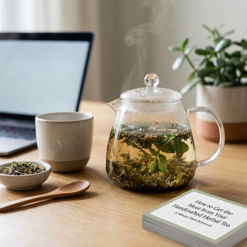 How to Get the Most from Your Handcrafted Herbal Tea (1-Minute Client Resource)