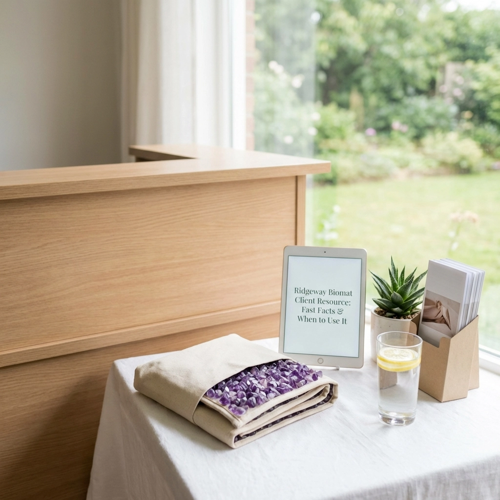 Memorial setup with a framed quote, flowers, and a candle on a table by a window.