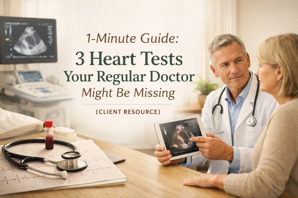 Doctor explaining 3 important heart tests to a patient.