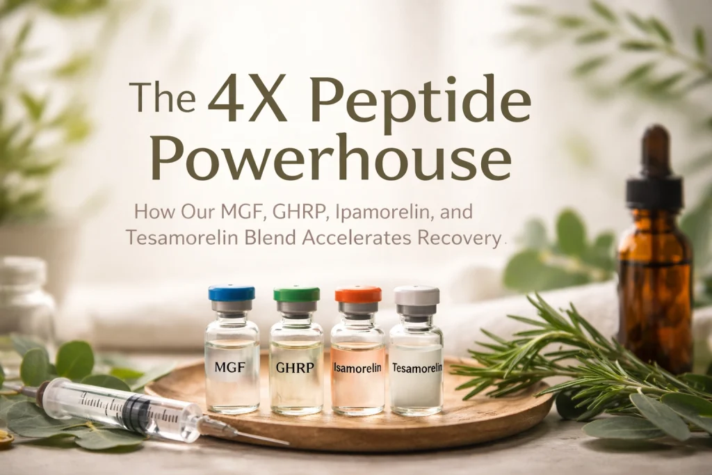 Four peptide supplements for accelerated recovery and muscle growth.