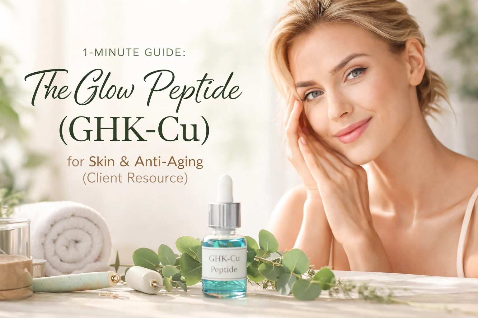 Glow Peptide GHK-Cu serum for anti-aging skin care.