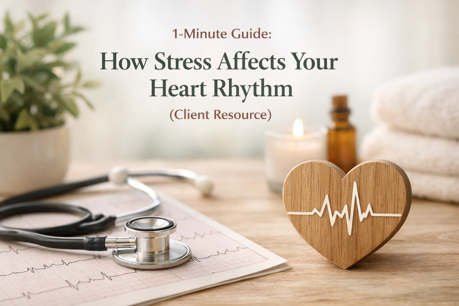 Guide on how stress impacts heart rhythm with medical imagery.