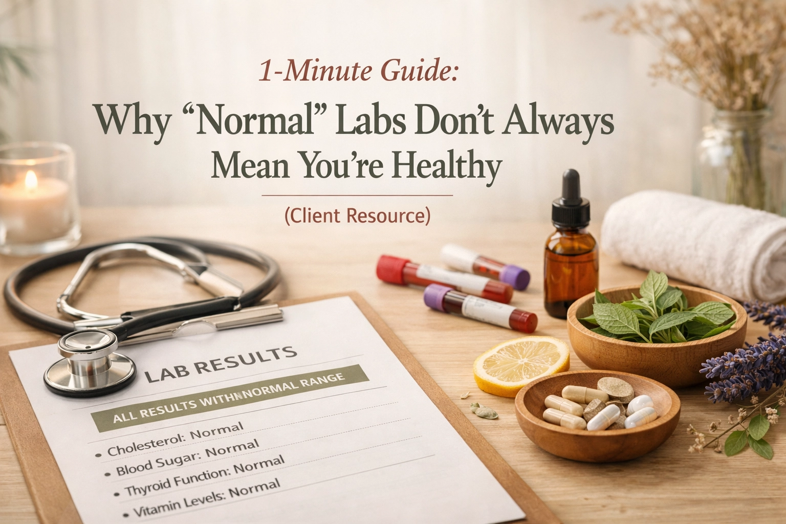 A guide explaining why normal lab results may not guarantee good health.