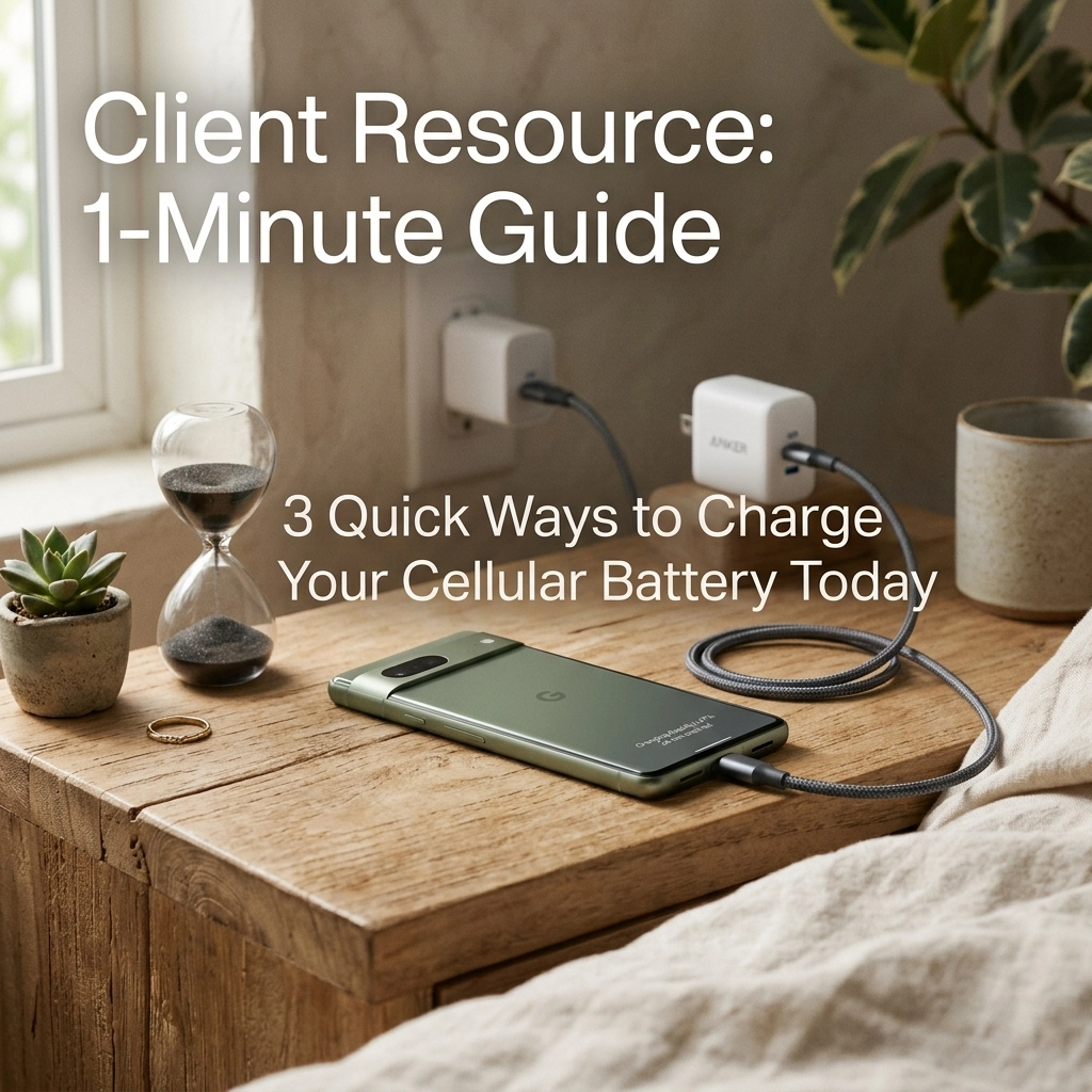 Client Resource: 1-Minute Guide : 3 Quick Ways to Charge Your Cellular Battery Today