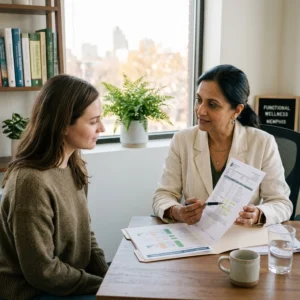 Provider reviewing lab results with patient