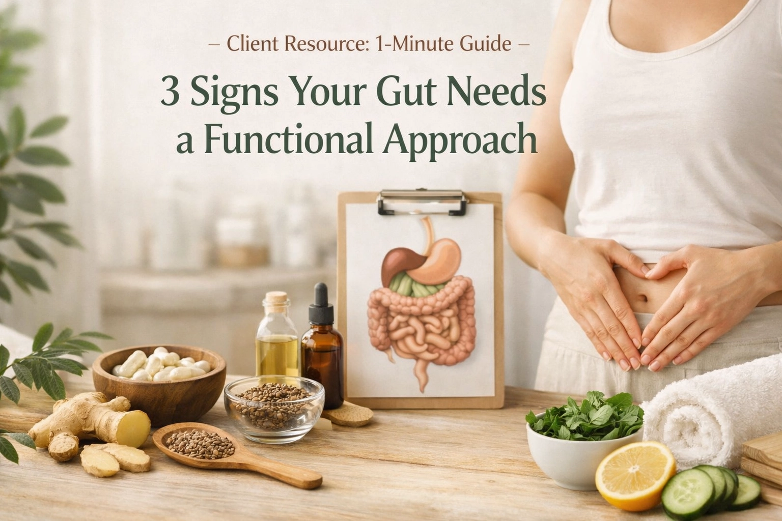 Client Resource: 1-Minute Guide : 3 Signs Your Gut Needs a Functional Approach